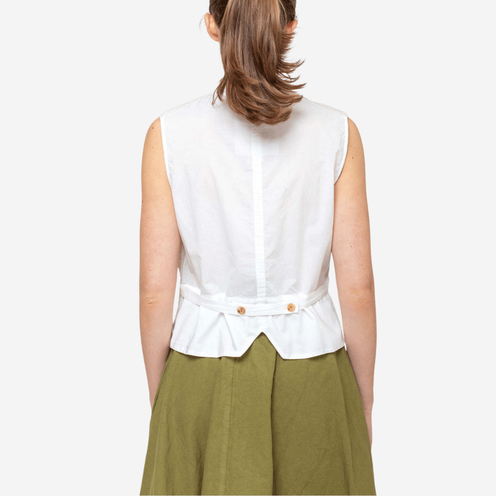 H+ Hannoh Wessel Gertrud Gilet Vest in Natural Beige – International designer fashion boutique Australia Riada Concept Woollahra