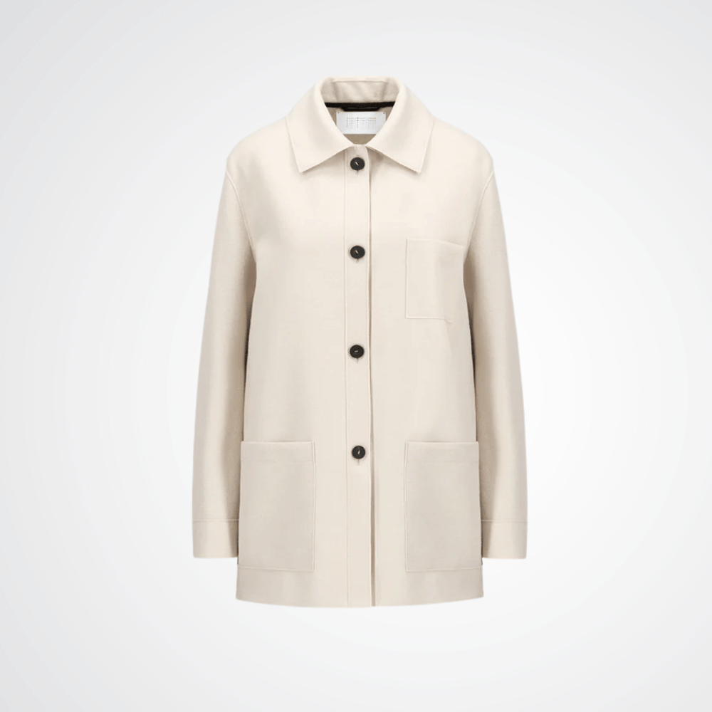 Harris Wharf London Chore Jacket in Cream Light Pressed Wool AH2374MLX HARRIS WHARF LONDON Designer fashion shop online and in store High End fashion boutique Sydney Australia Riada Concept