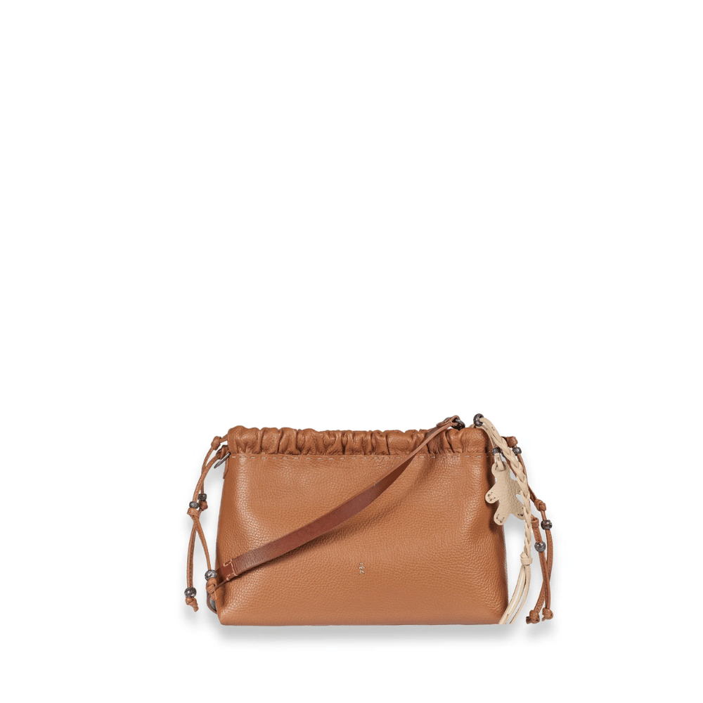 Henry Beguelin Arricciato Calfskin Leather Clutch Crossbody Bag in Cuoio HENRY BEGUELIN Designer fashion handbags shop online and in store High End fashion boutique Sydney Australia Riada Concept