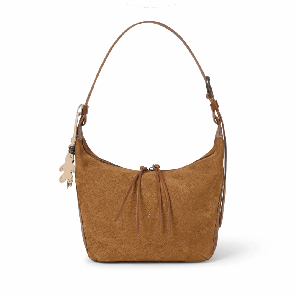 Henry Beguelin Ileana Medium Nabuck Shoulder Bag in Brandy HENRY BEGUELIN Designer fashion handbags shop online and in store High End fashion boutique Sydney Australia Riada Concept