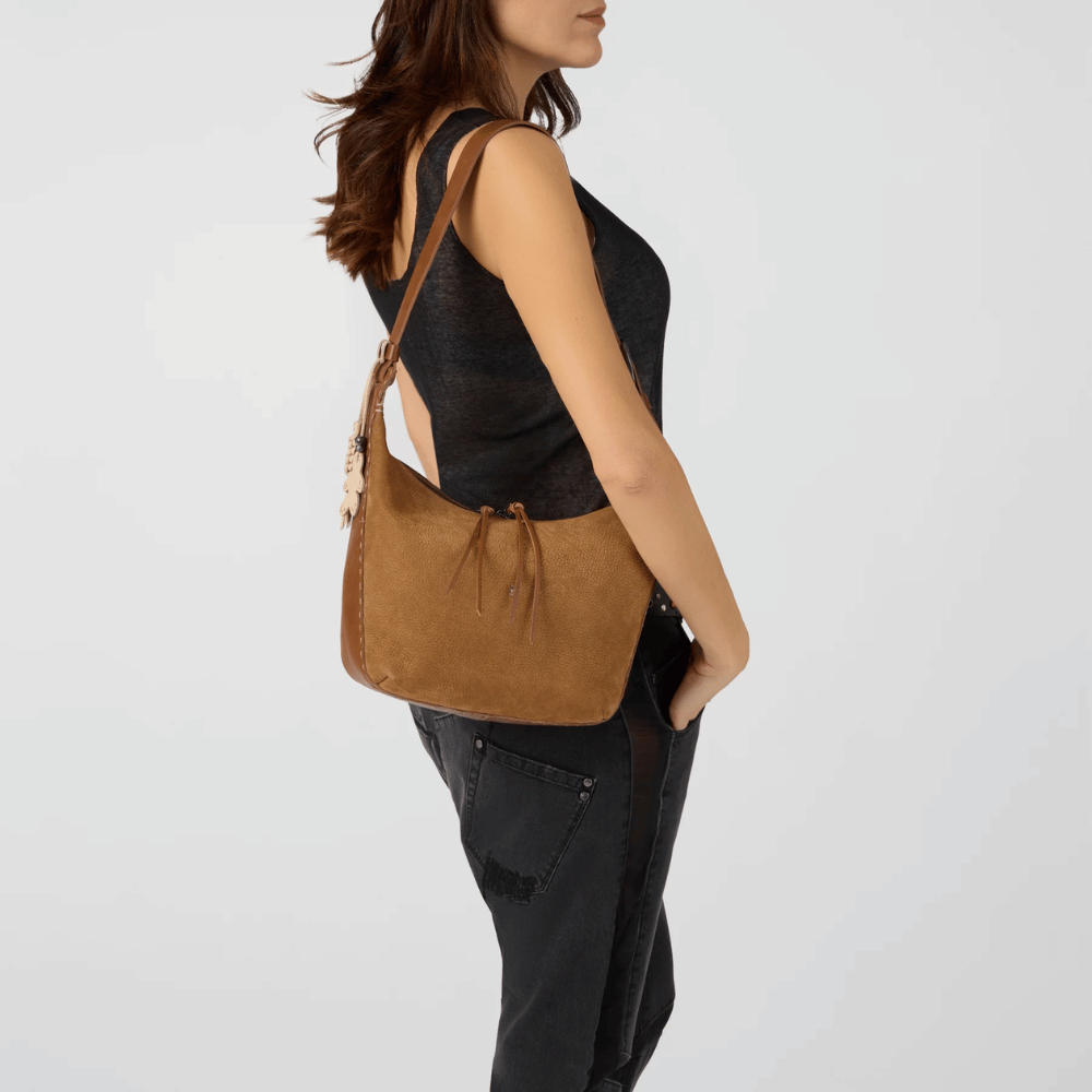 Henry Beguelin Ileana Medium Nabuck Shoulder Bag in Brandy HENRY BEGUELIN Designer fashion handbags shop online and in store High End fashion boutique Sydney Australia Riada Concept