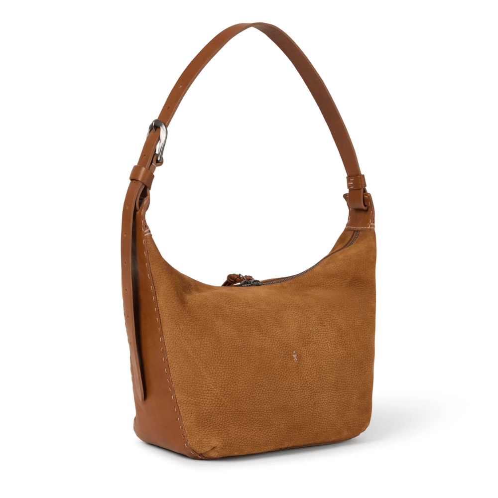 Henry Beguelin Ileana Medium Nabuck Shoulder Bag in Brandy HENRY BEGUELIN Designer fashion handbags shop online and in store High End fashion boutique Sydney Australia Riada Concept