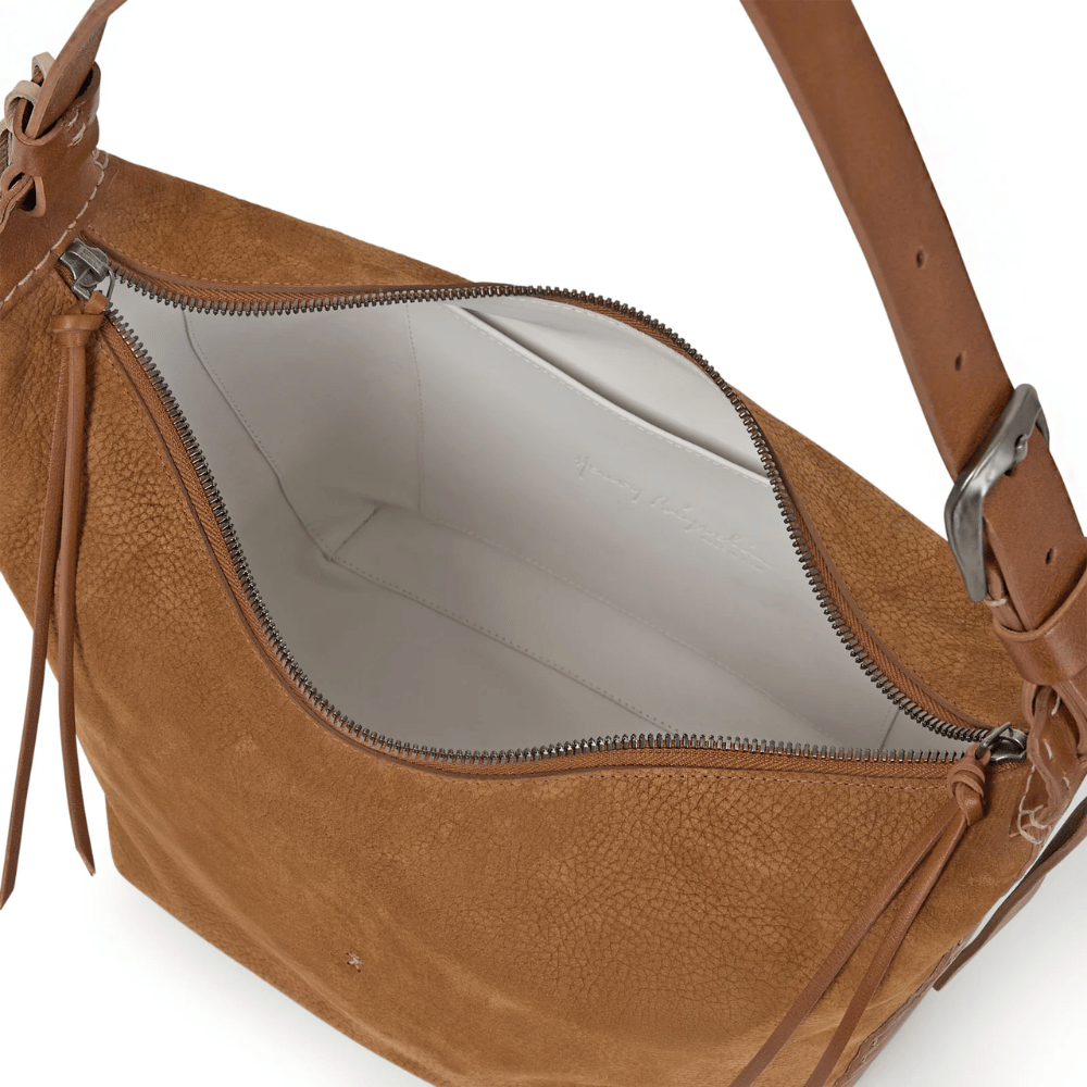 Henry Beguelin Ileana Medium Nabuck Shoulder Bag in Brandy HENRY BEGUELIN Designer fashion handbags shop online and in store High End fashion boutique Sydney Australia Riada Concept