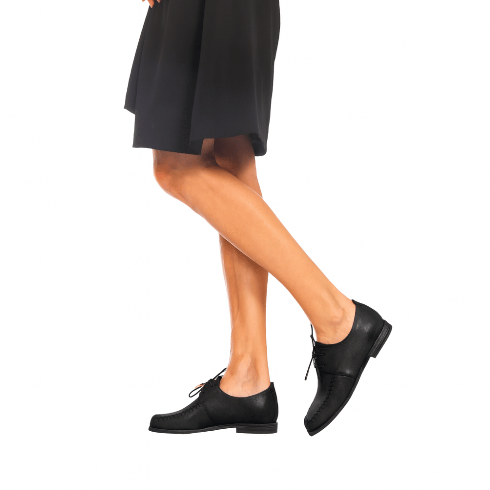 Henry Beguelin Lace-Up Leather Moccasin Sbiancato Shoe in Black SD5909 HENRY BEGUELIN Designer fashion handbags shop online and in store High End fashion boutique Sydney Australia Riada Concept