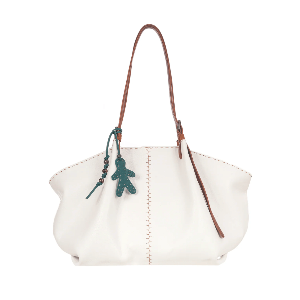 Henry Beguelin Large Size Piramide Belt Old Iron Bag in White BD5903 HENRY BEGUELIN Designer fashion handbags shop online and in store High End fashion boutique Sydney Australia Riada Concept