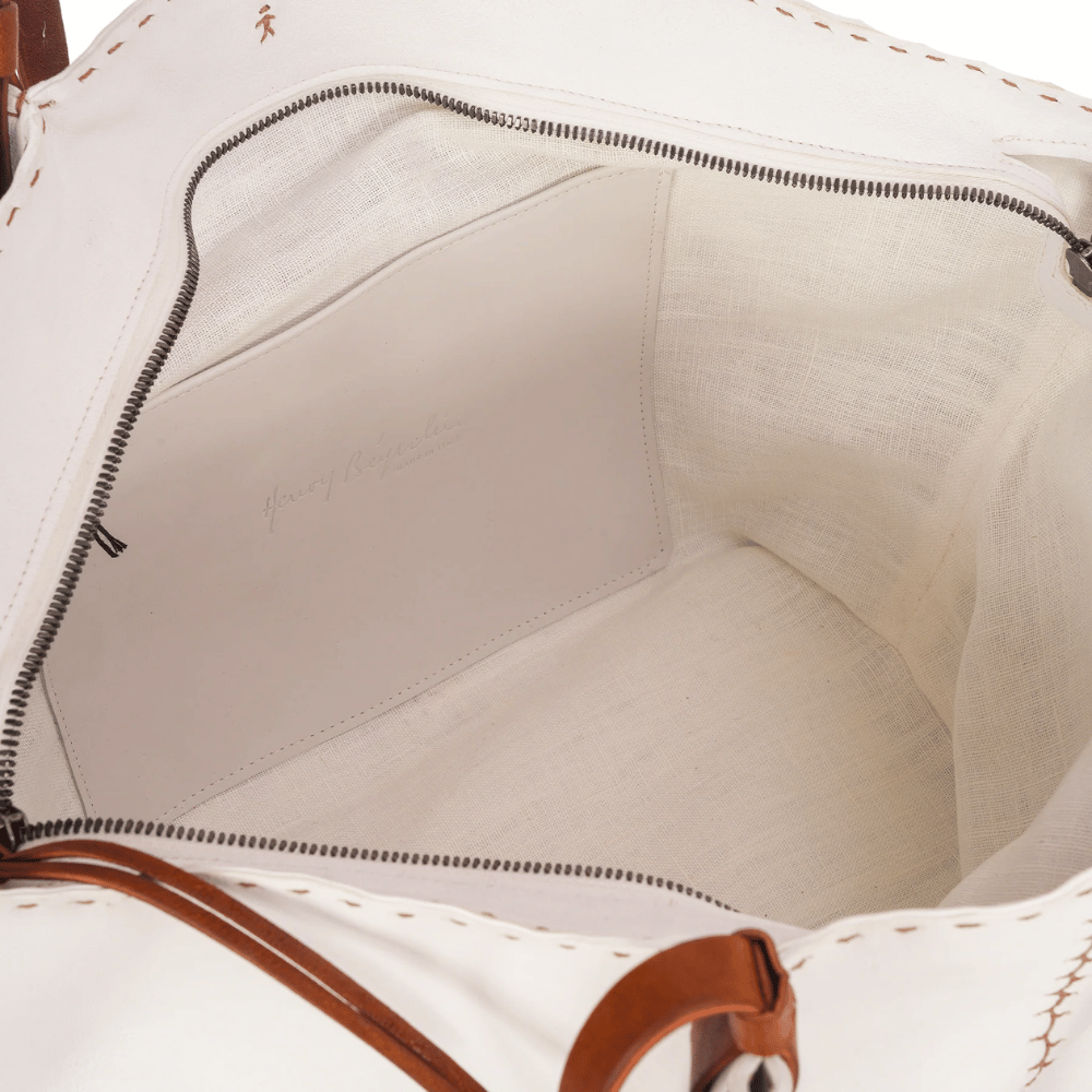 Henry Beguelin Medium Size Piramide Belt Old Iron Bag in White BD5904 HENRY BEGUELIN Designer fashion handbags shop online and in store High End fashion boutique Sydney Australia Riada Concept