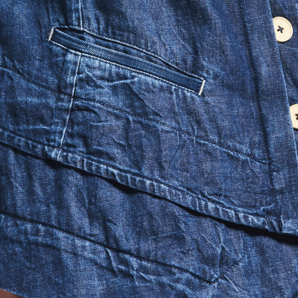 HIGH Exceed Deconstructed Denim Jacket in Indigo HIGH OFFICIAL Designer fashion shop online and in store High End fashion boutique Sydney Australia Riada Concept