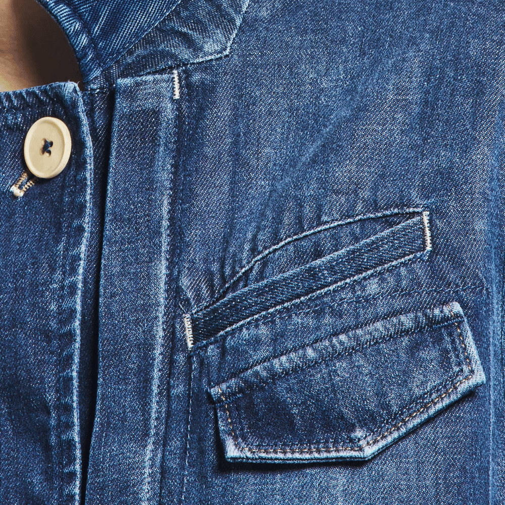 HIGH Exceed Deconstructed Denim Jacket in Indigo HIGH OFFICIAL Designer fashion shop online and in store High End fashion boutique Sydney Australia Riada Concept