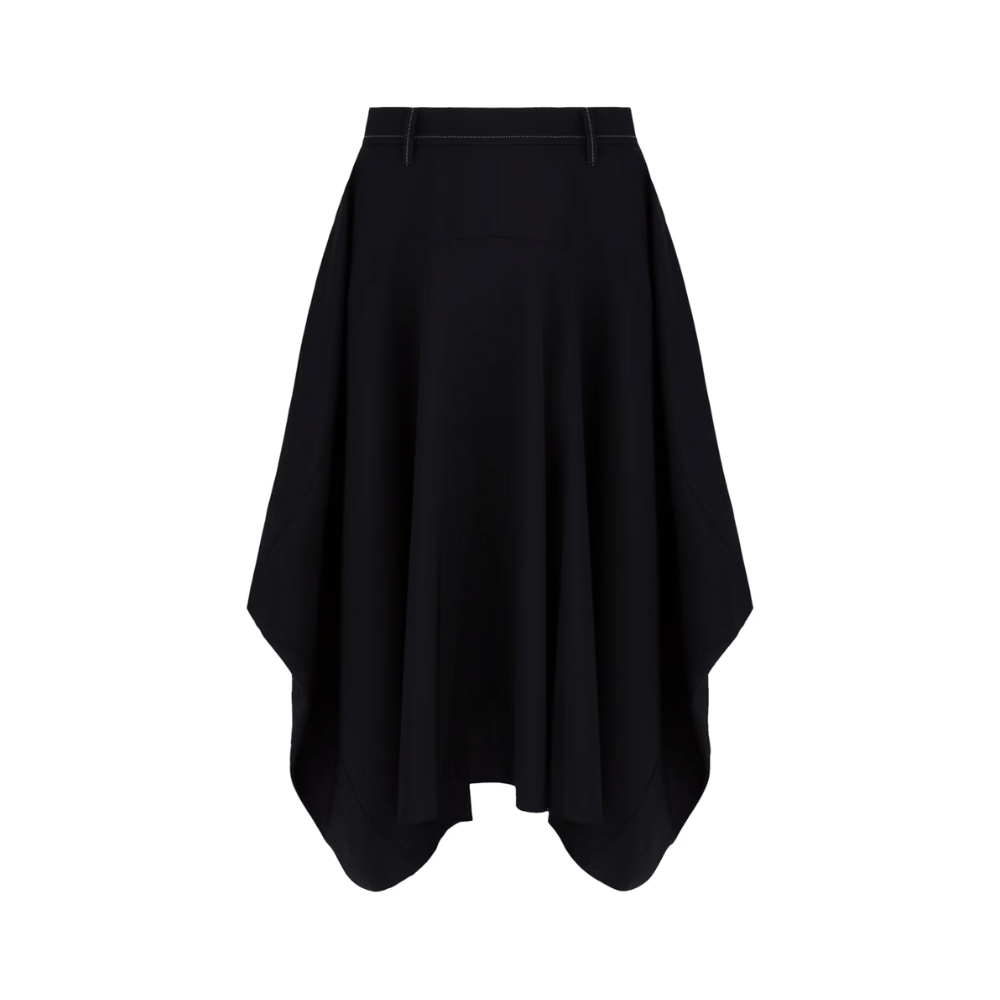 HIGH Knowingly Asymmetric Wool Midi Skirt in Navy Blue HIGH OFFICIAL Designer fashion shop online and in store High End fashion boutique Sydney Australia Riada Concept