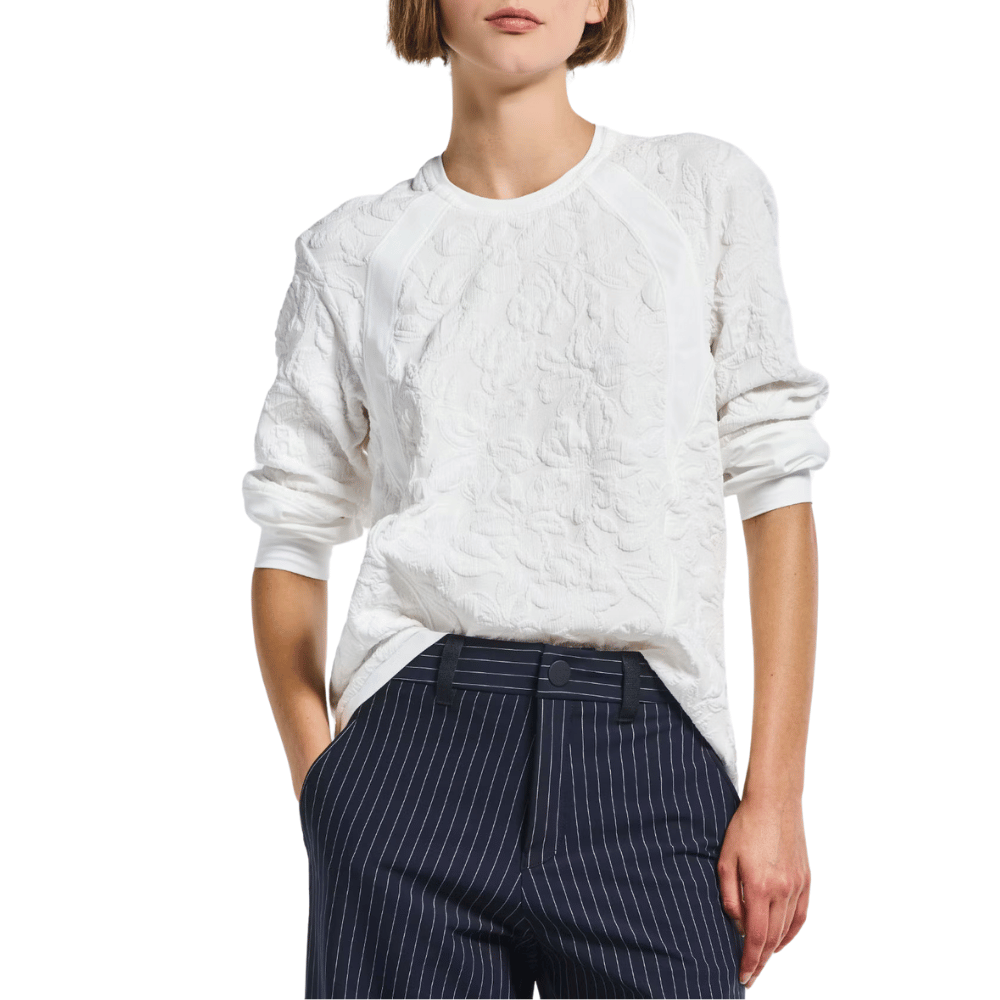 HIGH Radiate Long Sleeve Crew Neck Sweater in White HIGH OFFICIAL Designer fashion shop online and in store High End fashion boutique Sydney Australia Riada Concept