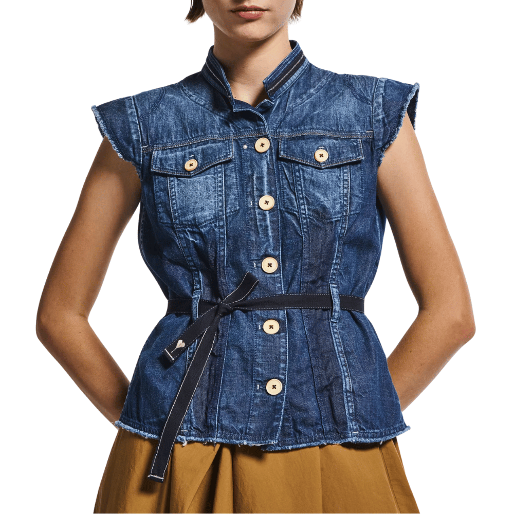 HIGH Raise Up Waist-Defining Denim Vest in Indigo HIGH OFFICIAL Designer fashion shop online and in store High End fashion boutique Sydney Australia Riada Concept