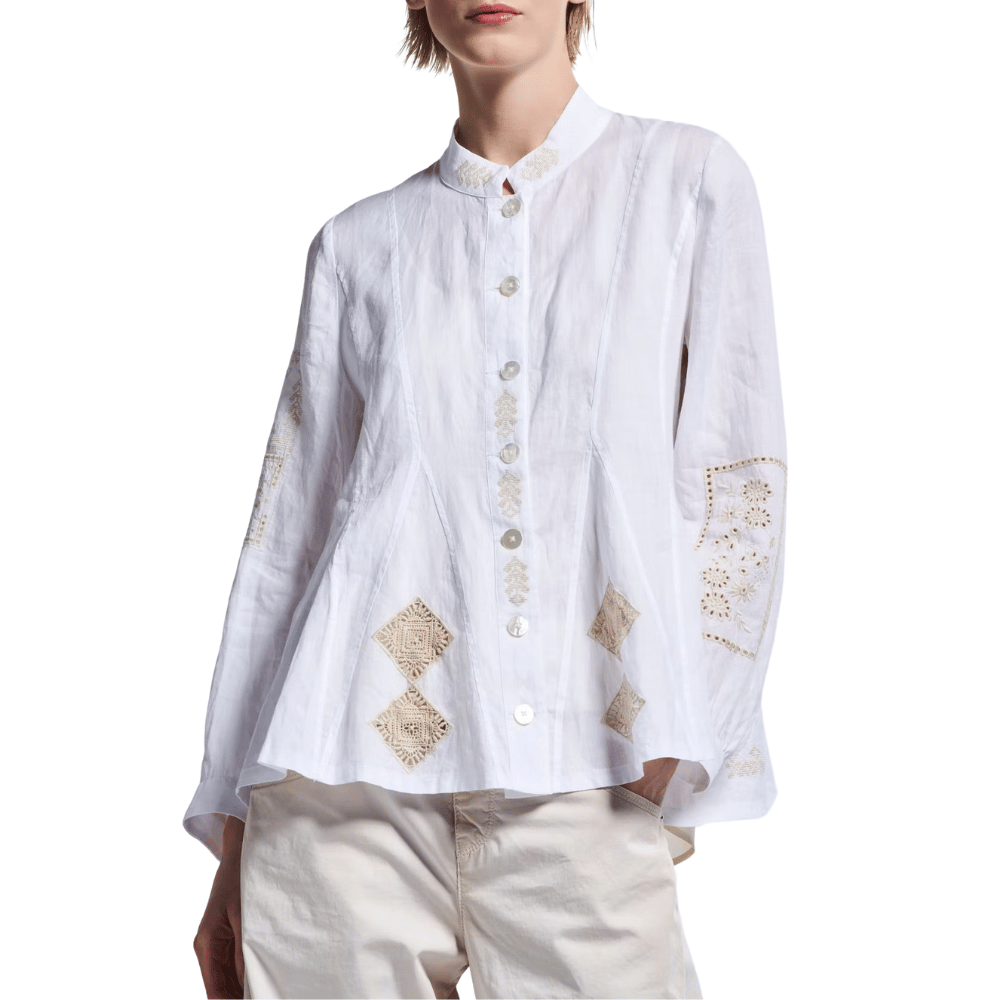 HIGH Sequential Ramiè Embroidered Jacket in Ecru HIGH OFFICIAL Designer fashion shop online and in store High End fashion boutique Sydney Australia Riada Concept