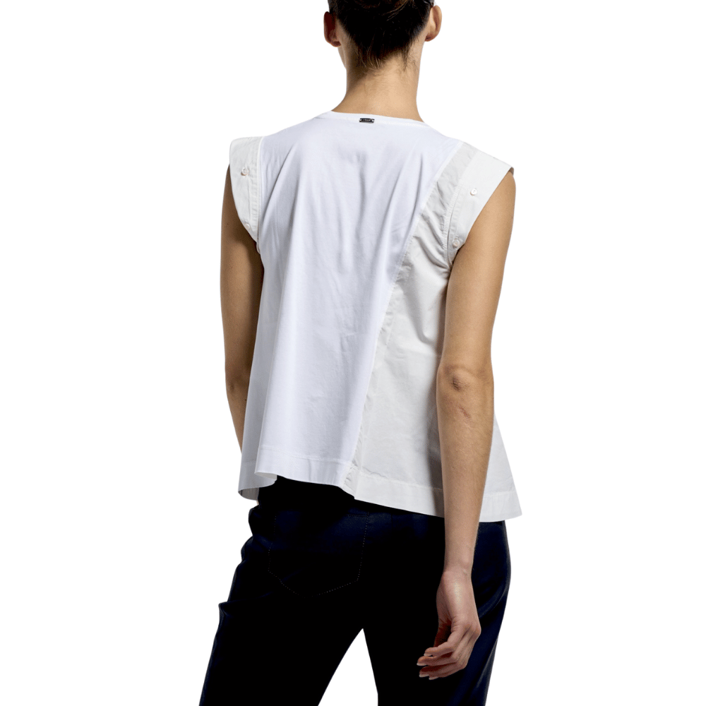 HIGH Tremble Cap Sleeve Tee in Bianco Latte HIGH OFFICIAL Designer fashion shop online and in store High End fashion boutique Sydney Australia Riada Concept