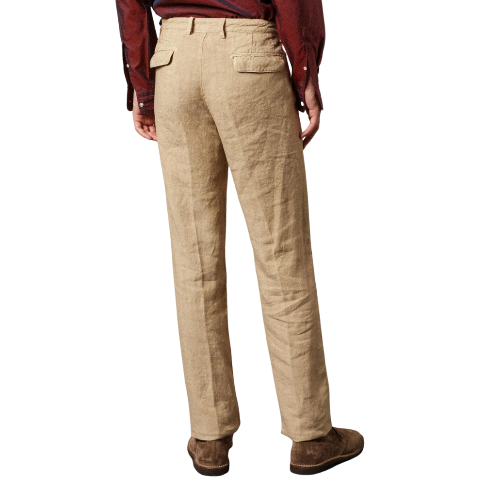 Ionio2 Linen Canvas Trousers in Sabbia
