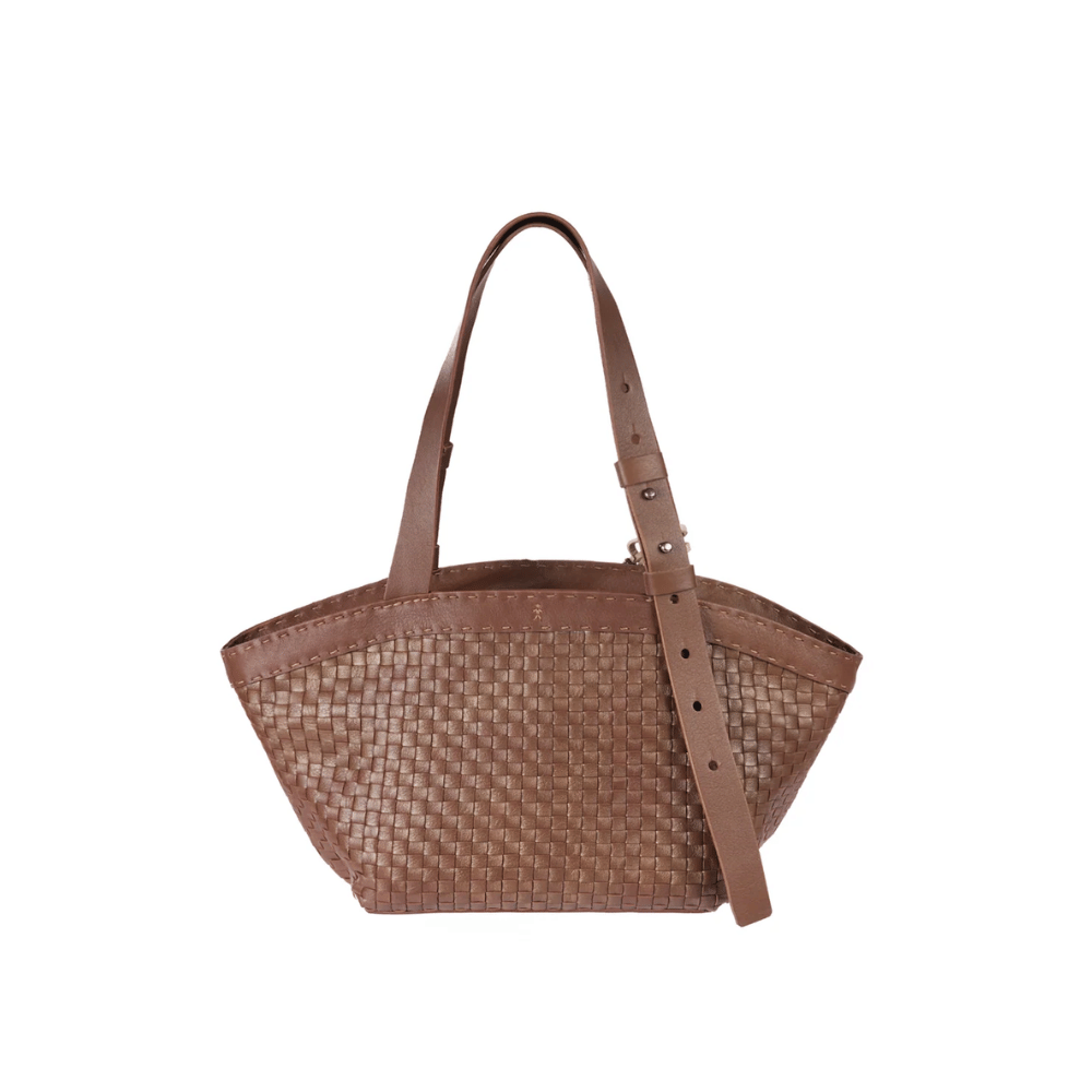 Henry Beguelin Medium Jar Bag Woven Leather Shoulder Bag in Brown Leather BD5807 HENRY BEGUELIN Designer fashion handbags shop online and in store High End fashion boutique Sydney Australia Riada Concept