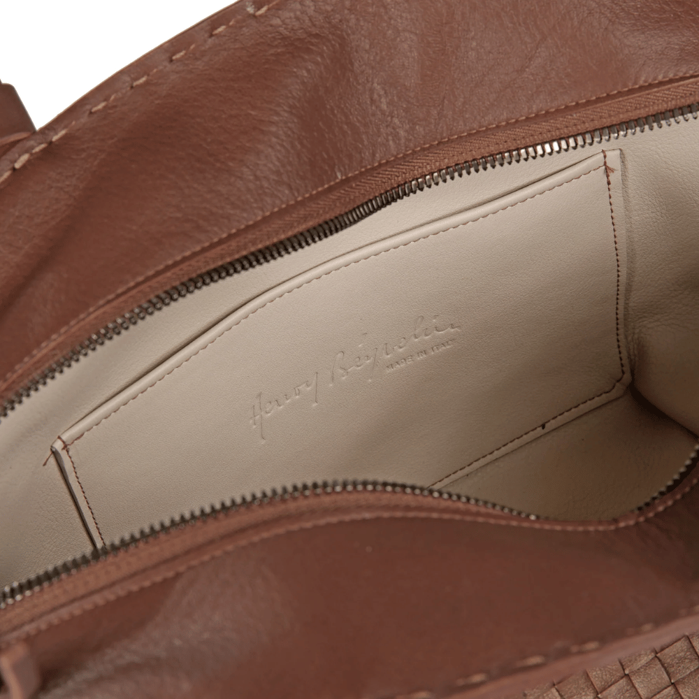 Henry Beguelin Medium Jar Bag Woven Leather Shoulder Bag in Brown Leather BD5807 HENRY BEGUELIN Designer fashion handbags shop online and in store High End fashion boutique Sydney Australia Riada Concept