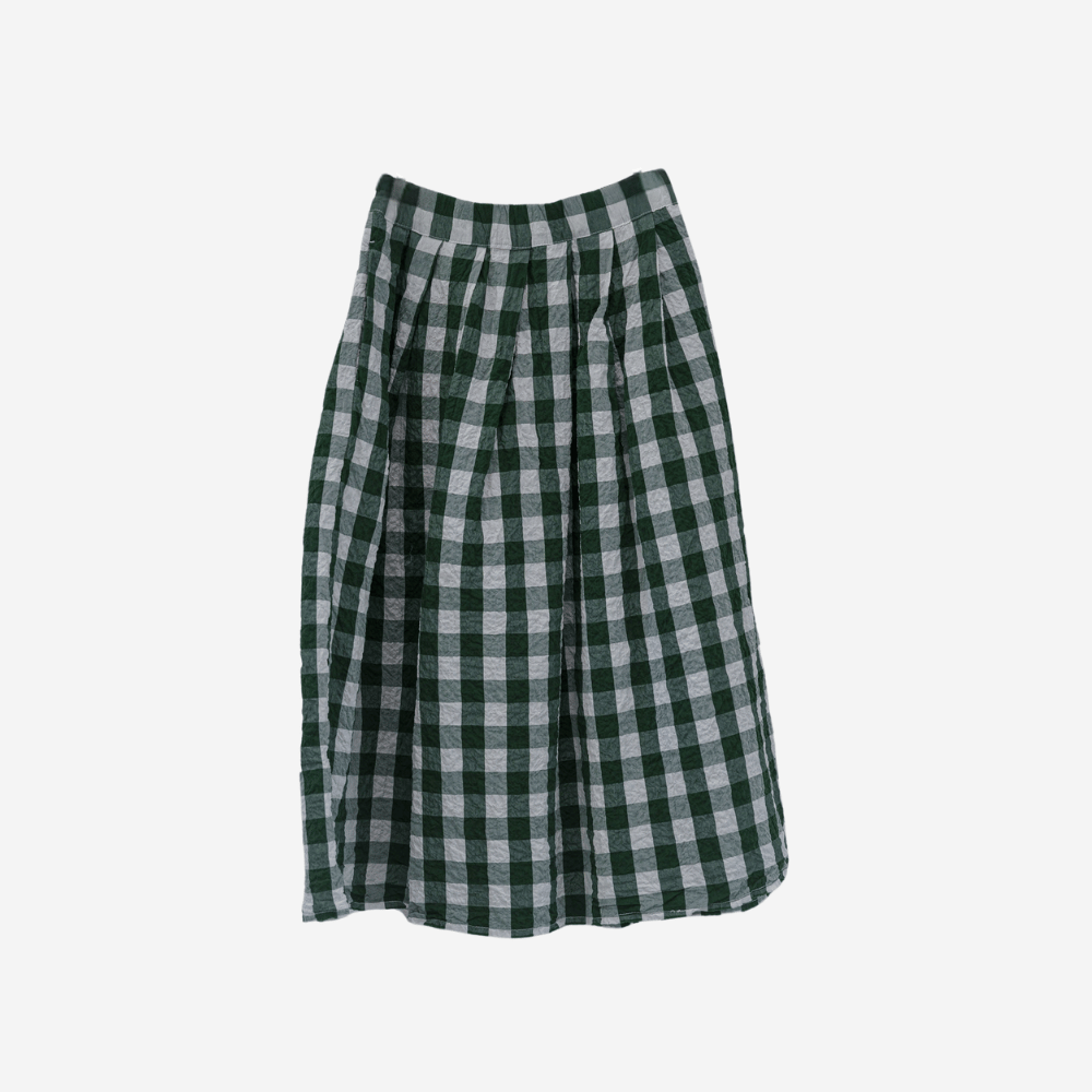 H+ Hannoh Wessel Joquise Skirt in Green Check – International designer fashion boutique Australia Riada Concept Woollahra