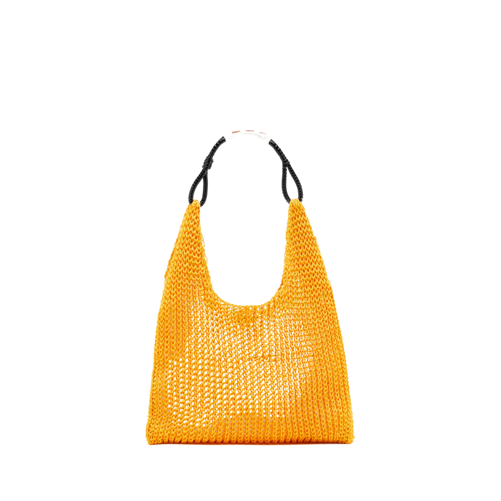 LINEN MESH BAG IN YELLOW