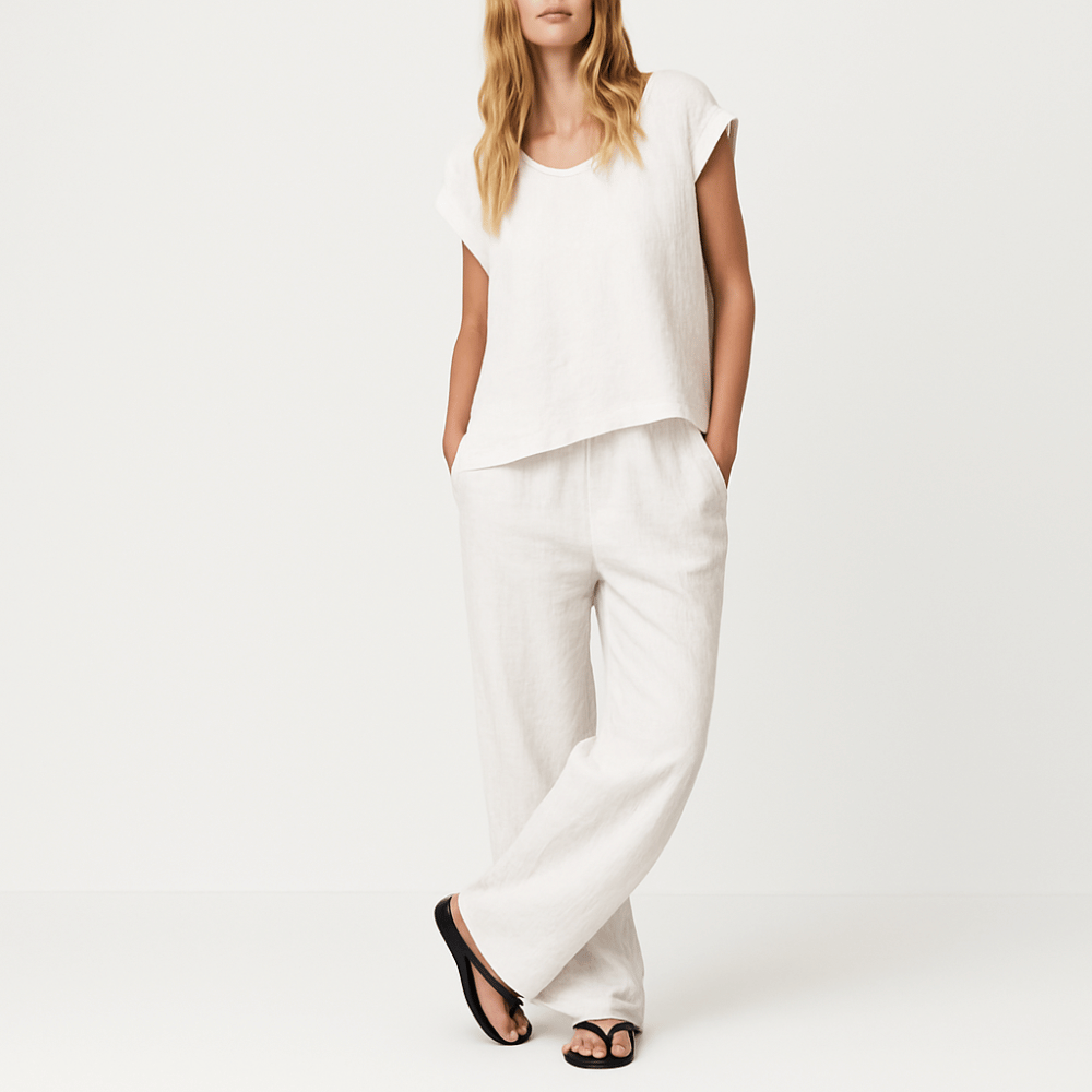 Transit Par Such Linen Cap Sleeve Top in White Transit Par Such at Riada Concept Designer fashion shop online and in store High End fashion boutique Sydney Australia Riada Concept