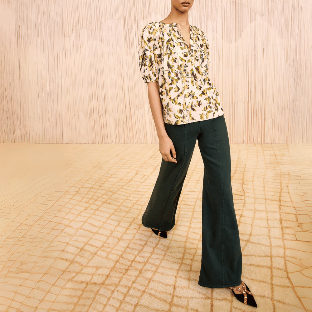 Ulla Johnson Loli Short Sleeve Blouse in Lucent – luxury cotton floral blouse with puff sleeves, Available instore and online at Riada Concept, Woollahra — Sydney’s destination for a curated selection of international luxury brands