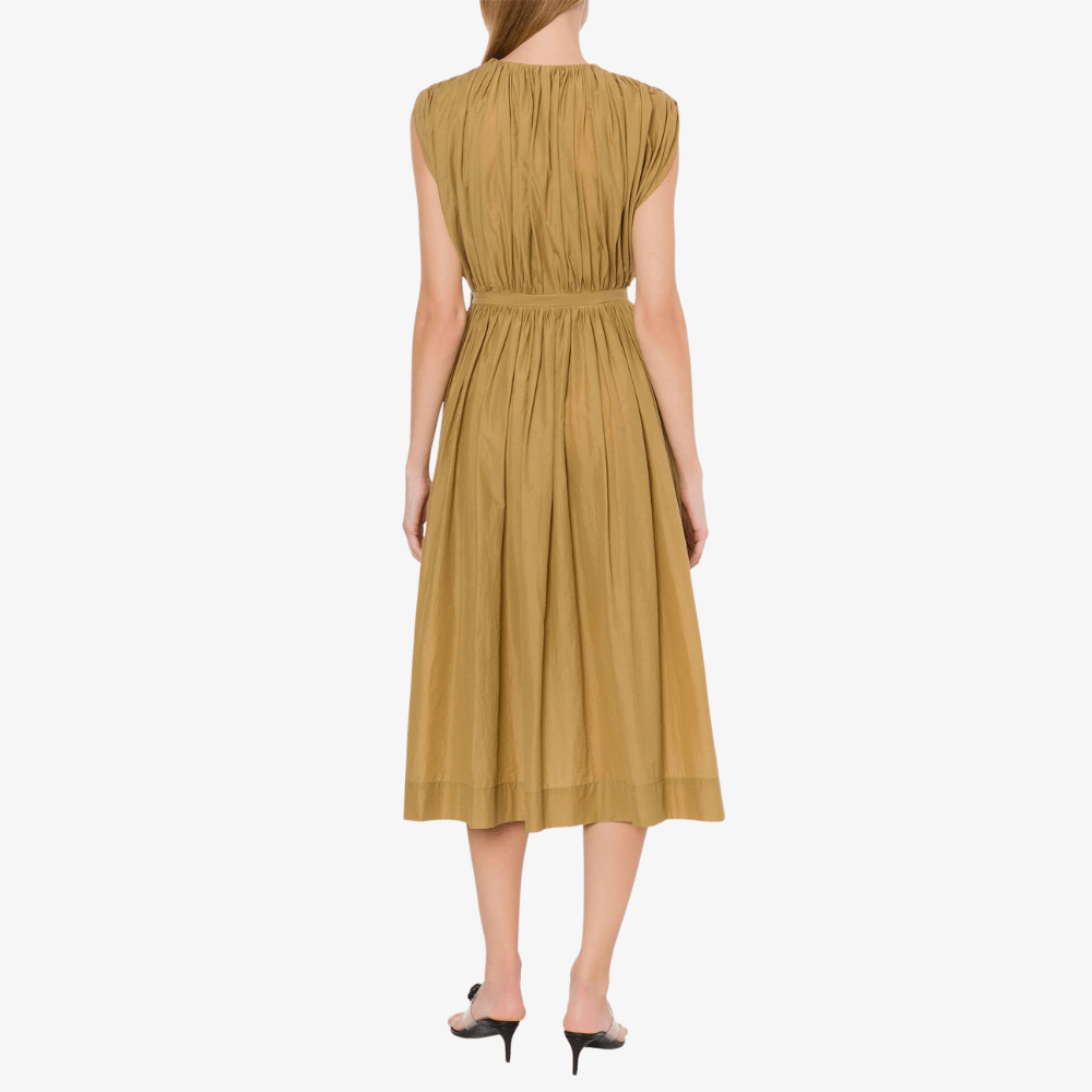 Philosophy di Lorenzo Serafini Longuette Nylon Dress in Beige – international luxury fashion brand midi dress available at Riada Concept Woollahra, Sydney Australia and online