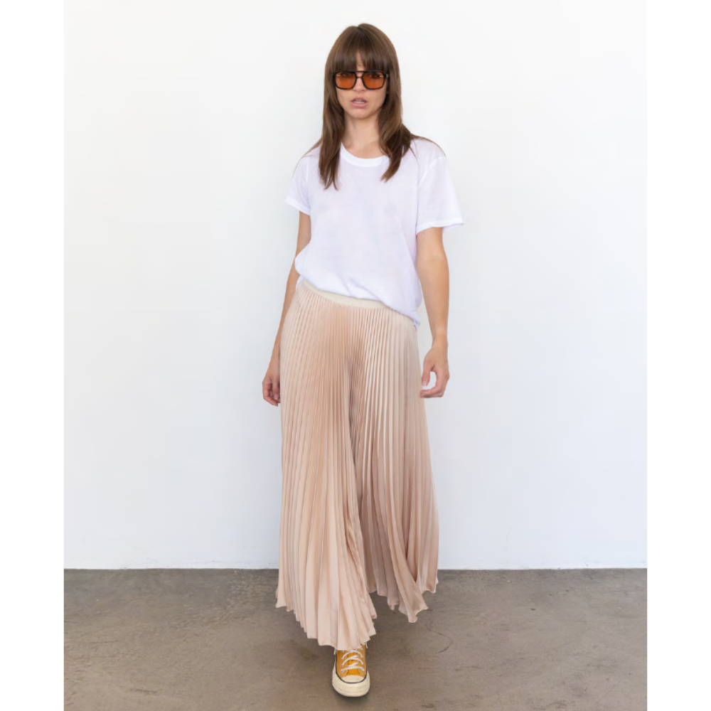 Benedetto Satin Midi in Taupe