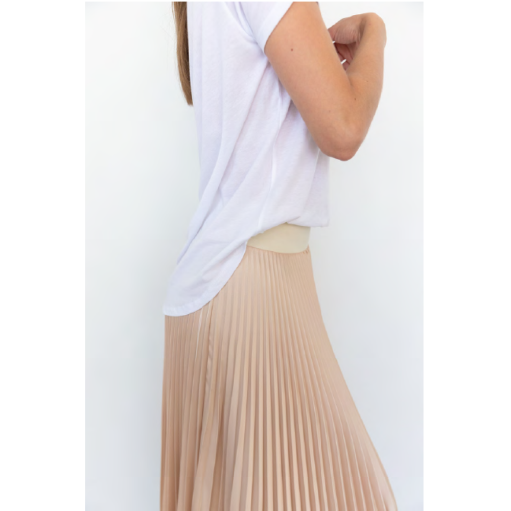 Benedetto Satin Midi in Taupe