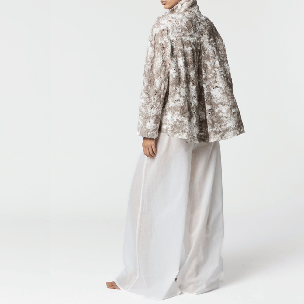 Avant Toi Macramé Lace Shirt Jacket in Noce Moscata Beige 225SD2401GSGV-HL Avant Toi Luxury knitwear stockist Australia Riada Concept online Sydney Designer fashion shop online and in store High End fashion boutique Sydney Australia Riada Concept