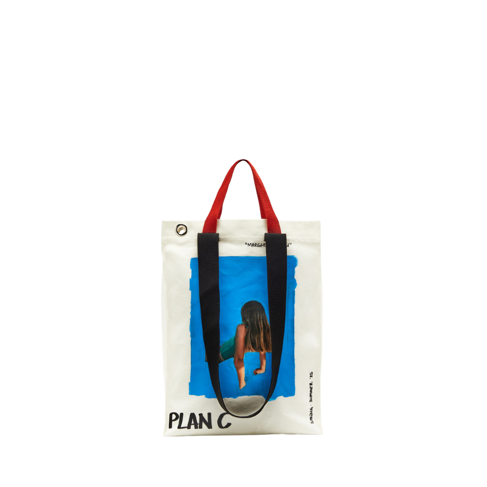 MARGHE NEL BLU PRINT CANVAS TOTE BAG