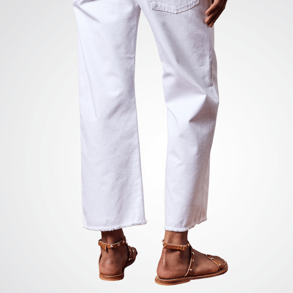 Massimo Alba Woman Alosa-Cut Cotton 5-Pocket Boyfriend Trousers in White MASSIMO ALBA WOMENS Designer fashion shop online and in store High End fashion boutique Sydney Australia Riada Concept