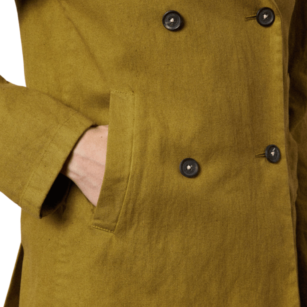 Massimo Alba Woman Hampton Cotton Linen Panama Peacoat in Khaki MASSIMO ALBA WOMENS Designer fashion shop online and in store High End fashion boutique Sydney Australia Riada Concept