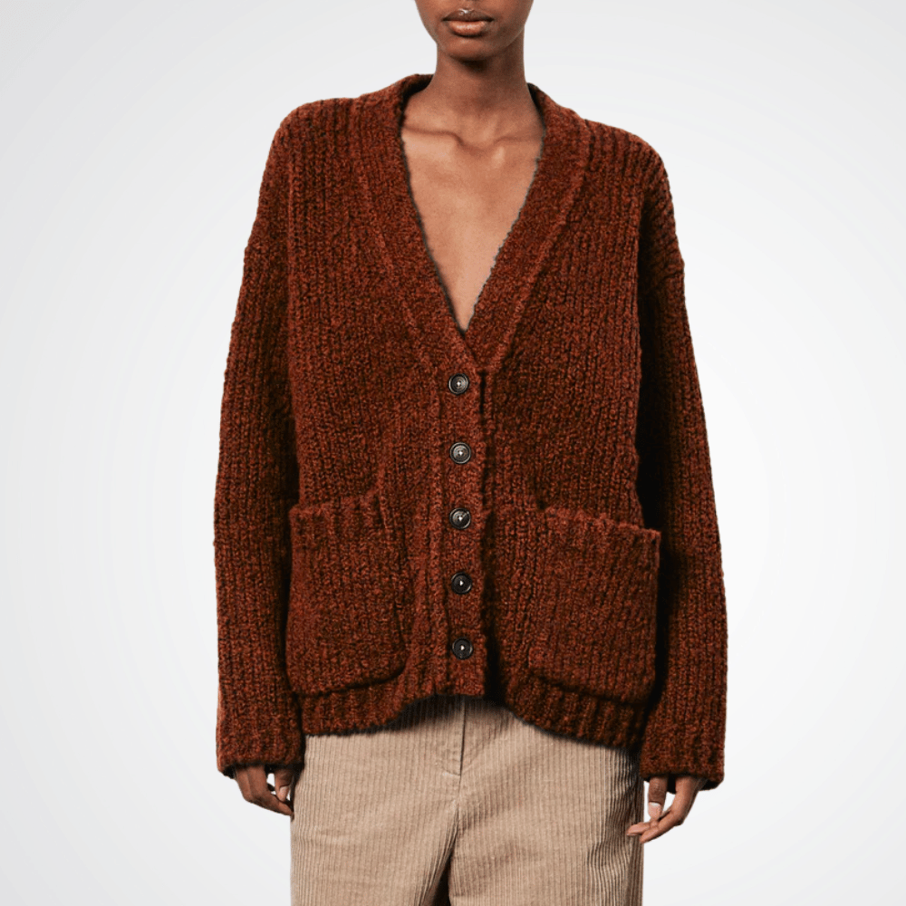 Massimo Alba Woman Maxicardigan Oversized Wool Cardigan in Brown MASSIMO ALBA WOMENS Designer fashion shop online and in store High End fashion boutique Sydney Australia Riada Concept