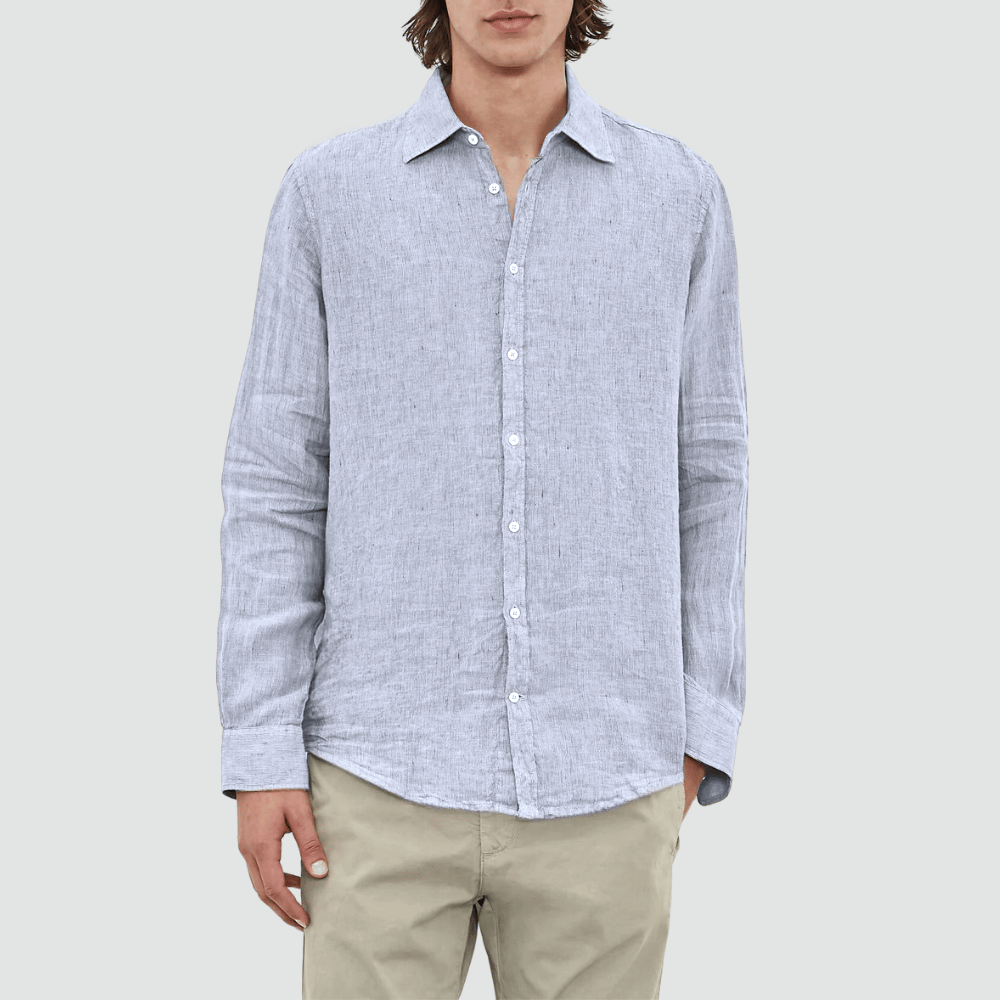 Massimo Alba Menswear Genova Long Sleeve Linen Shirt in White MASSIMO ALBA ITALIAN MENSWEAR shop at Riada Concept Luxury International Designer Boutique in store and online Sydney