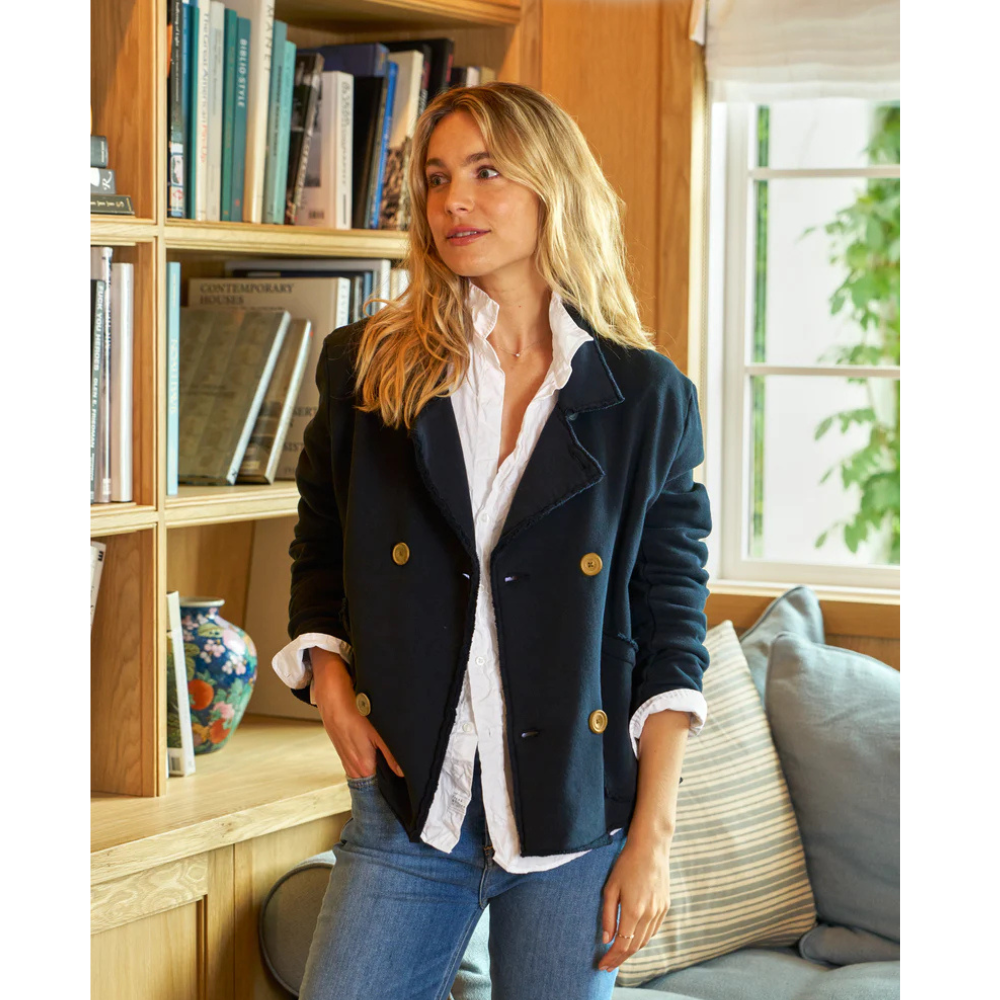 Mini Belfast Cropped Sweatshirt Peacoat in British Royal Navy