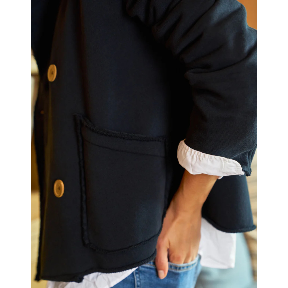 Mini Belfast Cropped Sweatshirt Peacoat in British Royal Navy