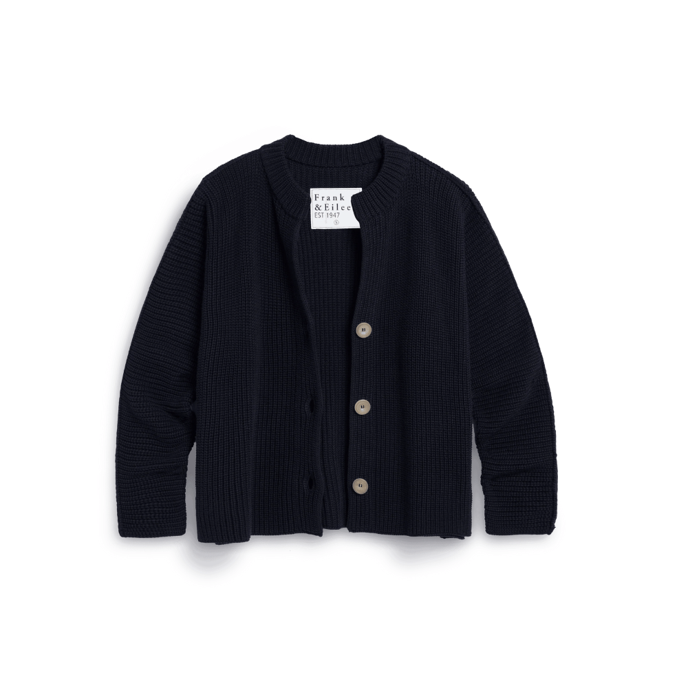 Frank & Eileen Montecito Cardigan in Navy Blue Shop Frank & Eileen online in Australia at Riada Concept – official stockist of Frank & Eileen shirts, dresses, and linen pants. Discover timeless, premium women's fashion with fast shipping from Sydney.