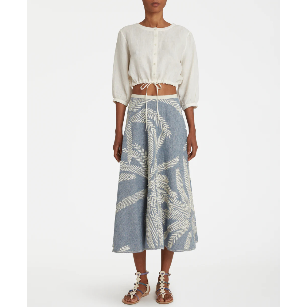 New Jinny Light Wind Linen Top in Ivory