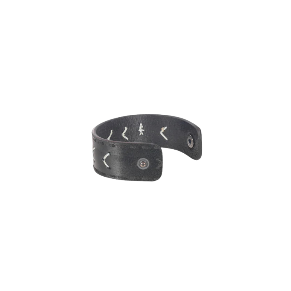 Henry Beguelin Bracelet Spiga Cuoio Washed in Nero
