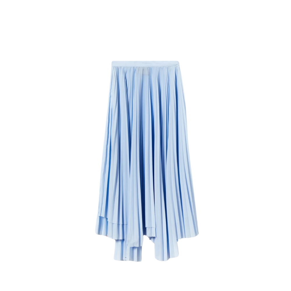 PLEATED LONG SKIRT IN LIGHT BLUE