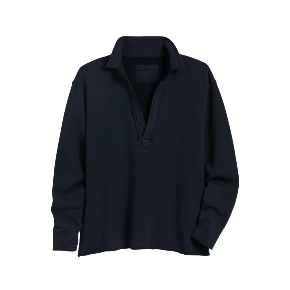 Patrick Popover Henley Triple Fleece in Royal Navy