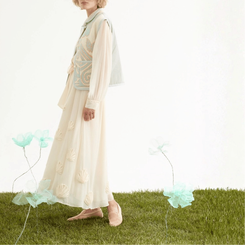 Forte Forte Peonia My Love Jacquard Knit Vest in Azure – International designer fashion boutique Australia Riada Concept Woollahra