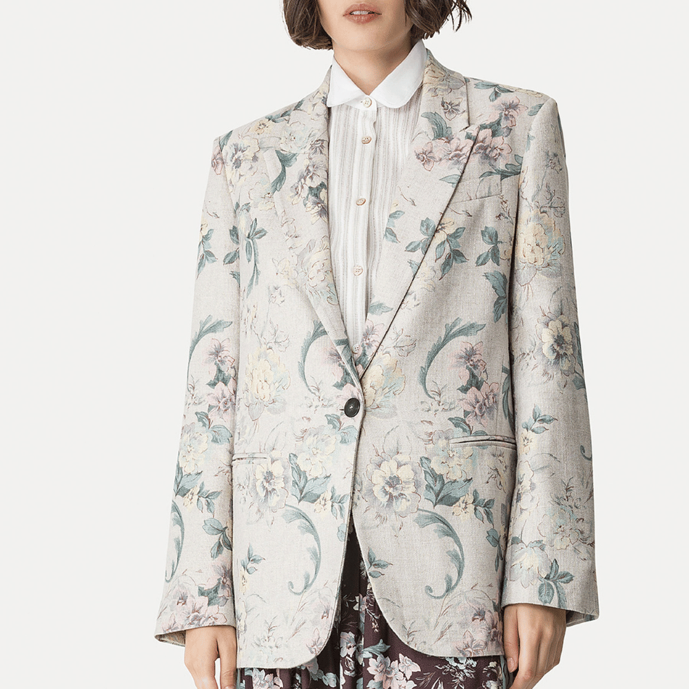 Forte Forte Peonia My Love Linen Blend Hopsack Jacket in Glicine