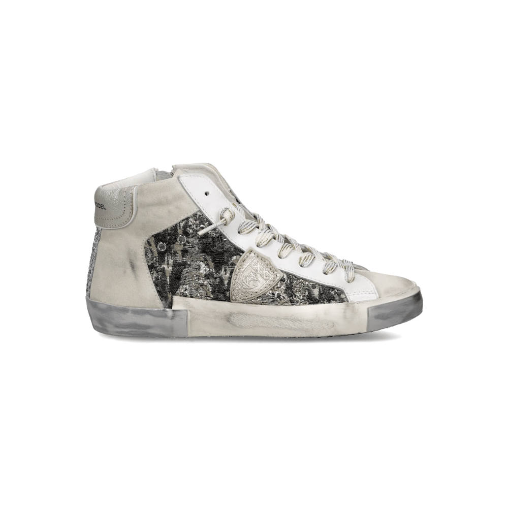 Philippe Model Paris Prsx Tennis Women’s Hi-Top Sneakers in White Platinum PHILIPPE MODEL PARIS DESIGNER SNEAKERS FROM PARIS IN SYDNEY FASHION SHOP ONLINE AND IN STORE AT RIADA CONCEPT SYDNEY AUSTRALIA