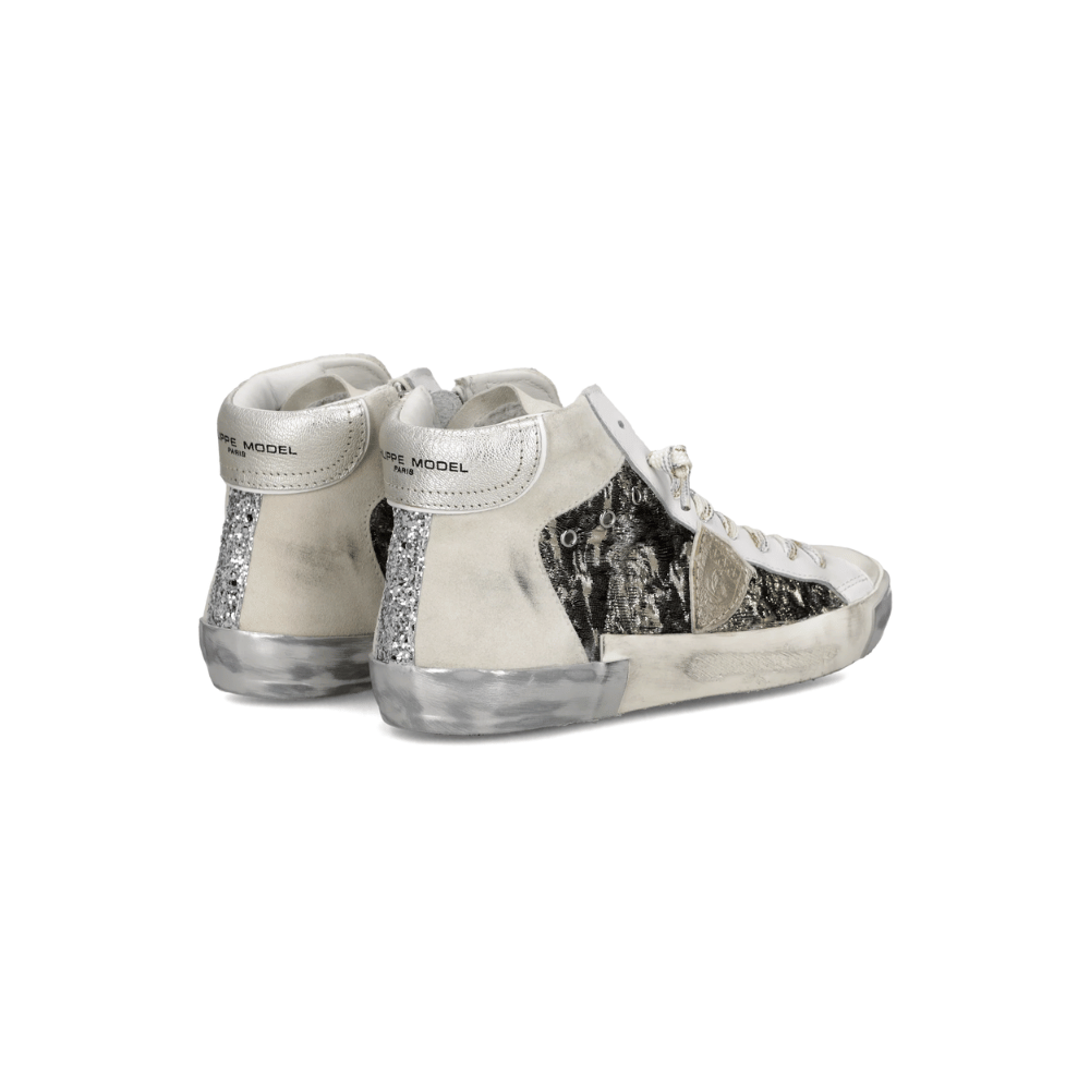 Philippe Model Paris Prsx Tennis Women’s Hi-Top Sneakers in White Platinum PHILIPPE MODEL PARIS DESIGNER SNEAKERS FROM PARIS IN SYDNEY FASHION SHOP ONLINE AND IN STORE AT RIADA CONCEPT SYDNEY AUSTRALIA