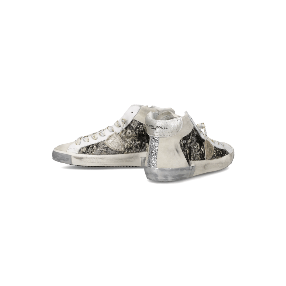 Philippe Model Paris Prsx Tennis Women’s Hi-Top Sneakers in White Platinum PHILIPPE MODEL PARIS DESIGNER SNEAKERS FROM PARIS IN SYDNEY FASHION SHOP ONLINE AND IN STORE AT RIADA CONCEPT SYDNEY AUSTRALIA