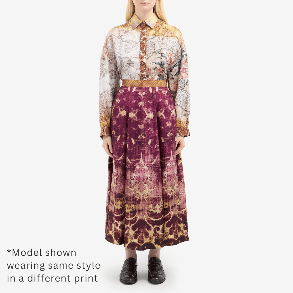 Pierre-Louis Mascia A-line Aloe Silk Skirt in Ochre Floral Tapestry Print PIERRE LOUIS MASCIA designer fashion online or in-store at Riada Concept, Sydney’s high-end fashion boutique in Australia.