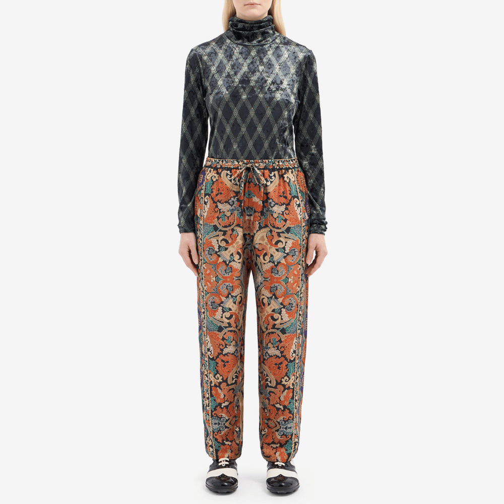 Pierre-Louis Mascia Aloe Silk Trousers in Orange and Blue Ornamental Tapestry Print PIERRE LOUIS MASCIA designer fashion online or in-store at Riada Concept, Sydney’s high-end fashion boutique in Australia.