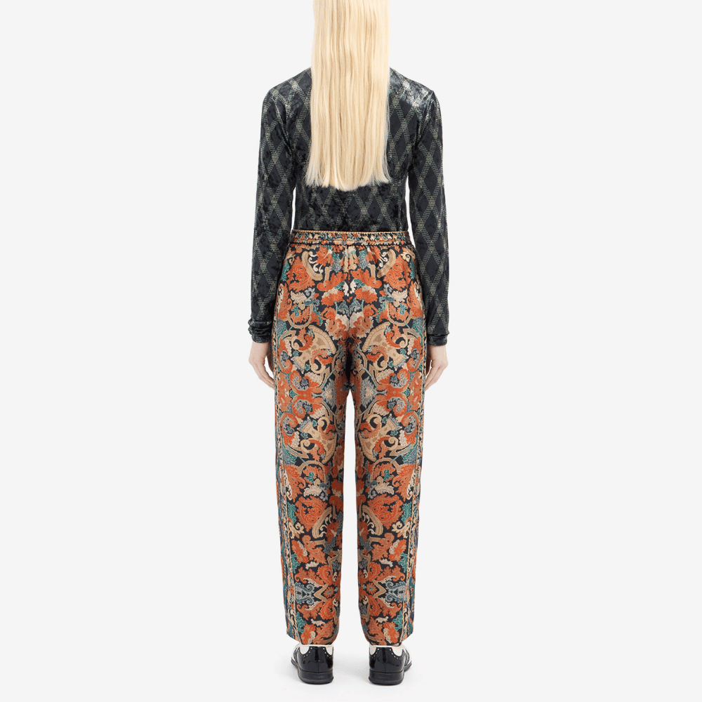 Pierre-Louis Mascia Aloe Silk Trousers in Orange and Blue Ornamental Tapestry Print PIERRE LOUIS MASCIA designer fashion online or in-store at Riada Concept, Sydney’s high-end fashion boutique in Australia.