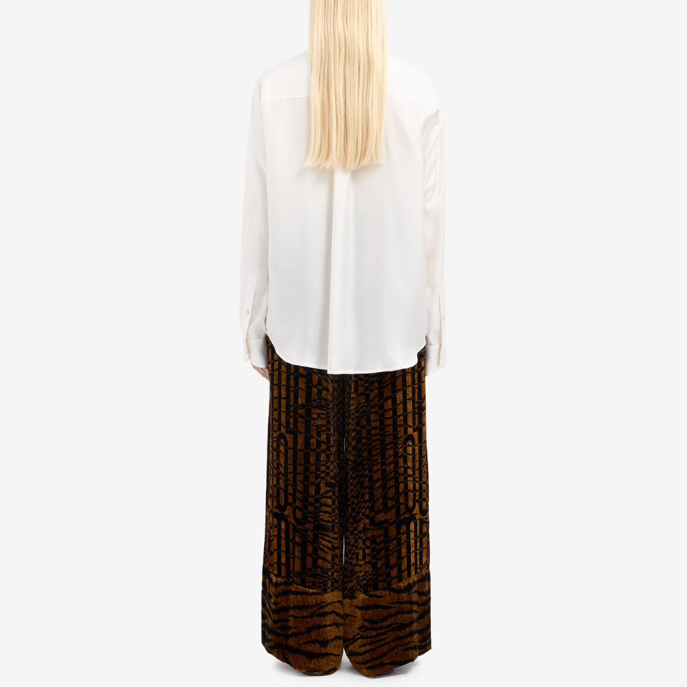 Pierre-Louis Mascia Aloebio Silk Long Sleeve Shirt in Cream with Oversized Purple Floral Print PIERRE LOUIS MASCIA designer fashion online or in-store at Riada Concept, Sydney’s high-end fashion boutique in Australia.