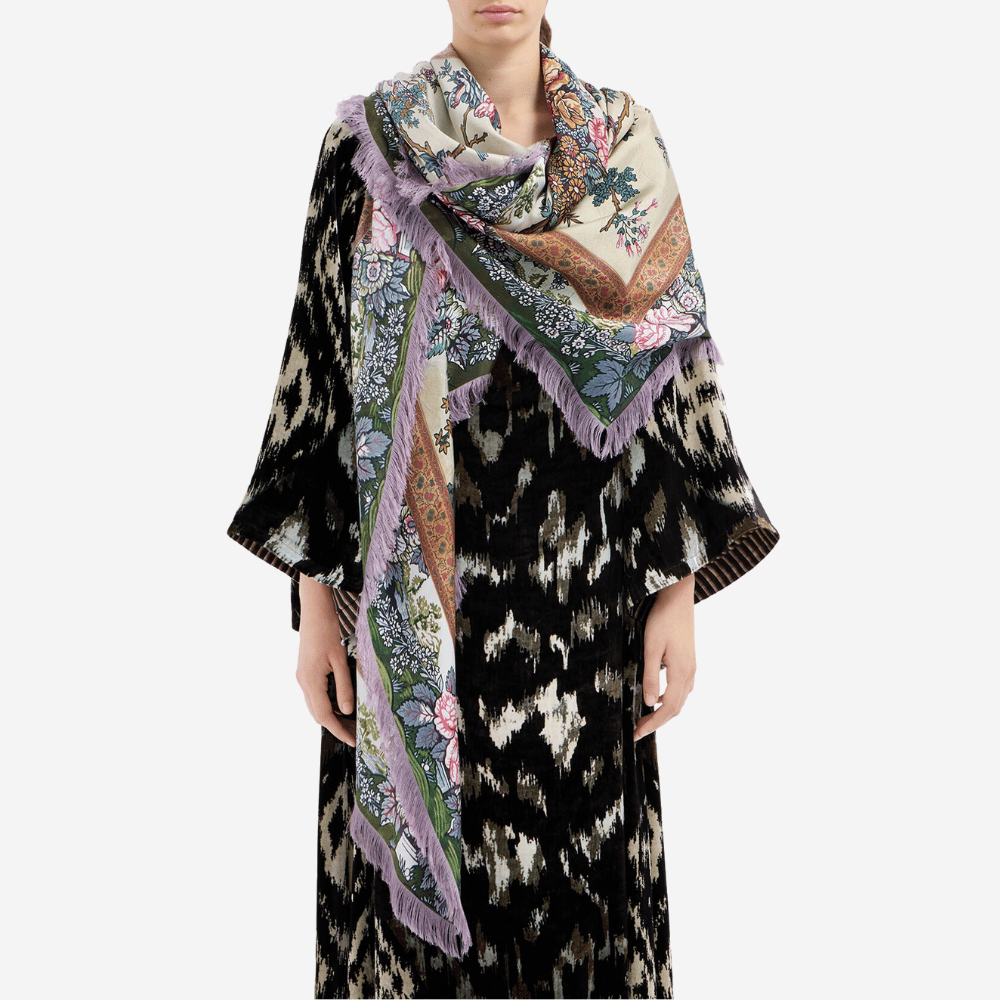 Pierre-Louis Mascia Aloeuw Silk Shawl Scarf in Pastel Floral Tapestry Print (135x195cm) PIERRE LOUIS MASCIA designer fashion online or in-store at Riada Concept, Sydney’s high-end fashion boutique in Australia.